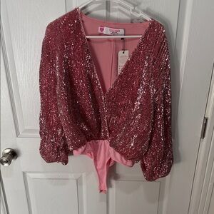 Sequin Pink Bodysuit